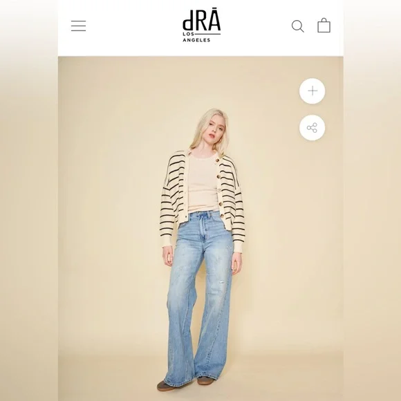dRA LOS ANGELES (FROM ANTHROPOLOGIE) %100 COTTON AMARA STRIPED CARDIGAN - Picture 14 of 15